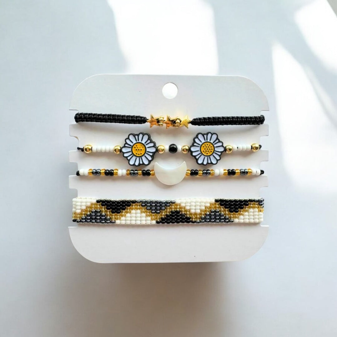 Celestial Bloom Bracelet Set (Set of 4)