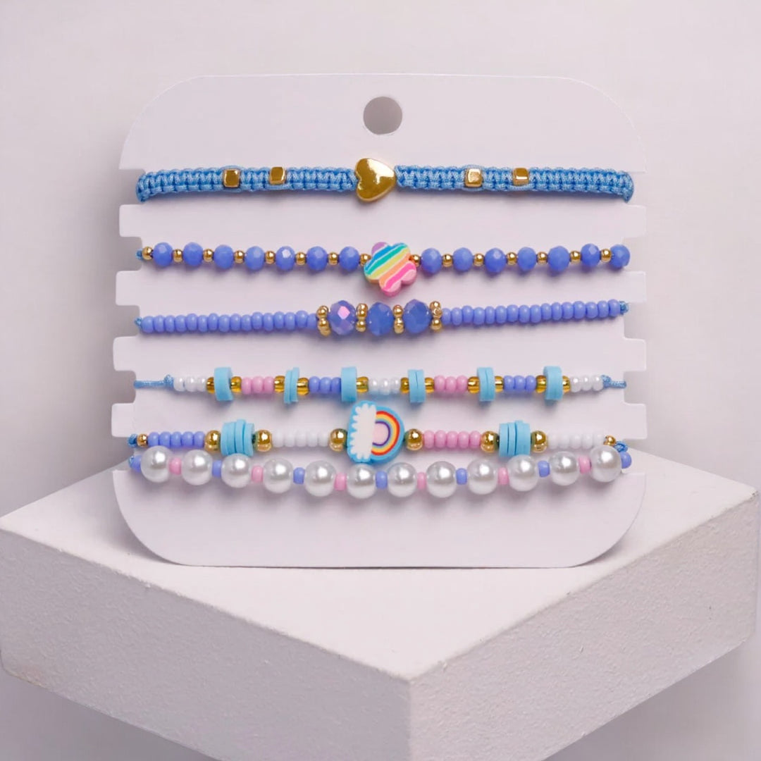 Sky & Rainbow Bracelet Set (Set of 6)