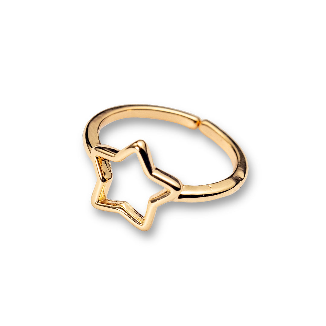 Wish Rings - Golden Silhouette Star Ring, Hypoallergenic, One Size Fits All