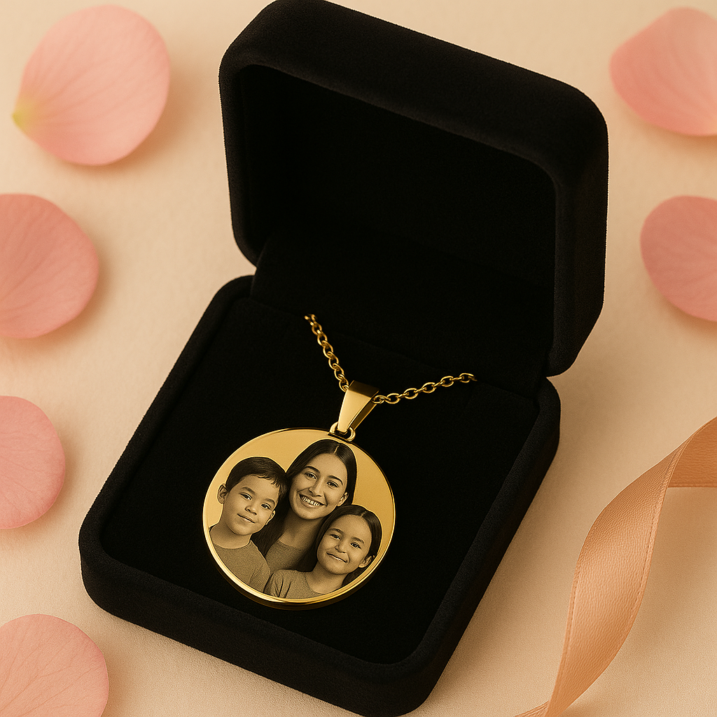 Engraved Love Medallion white Necklace