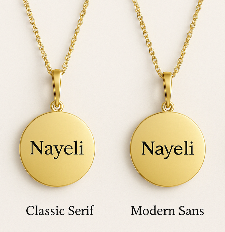 Engraved Love Medallion white Necklace