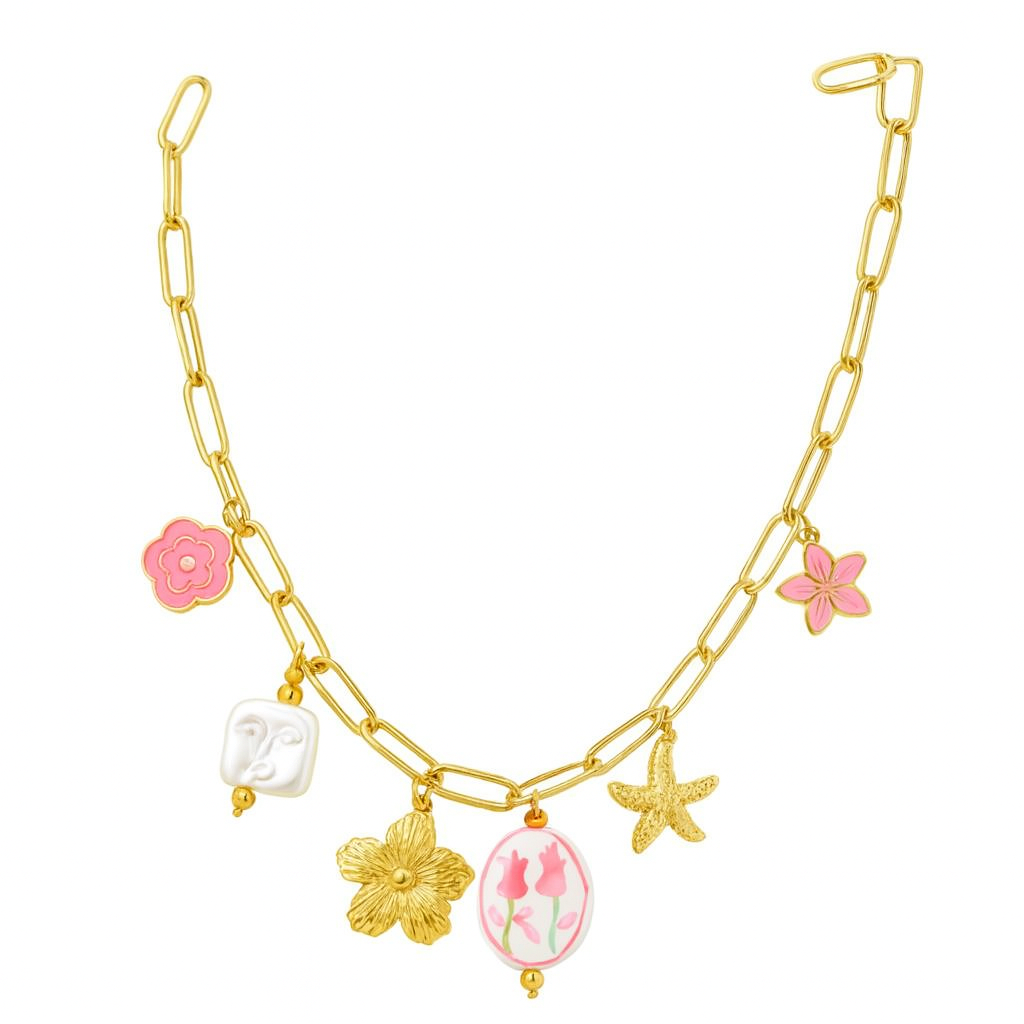 Floral & Sea Charm Necklace