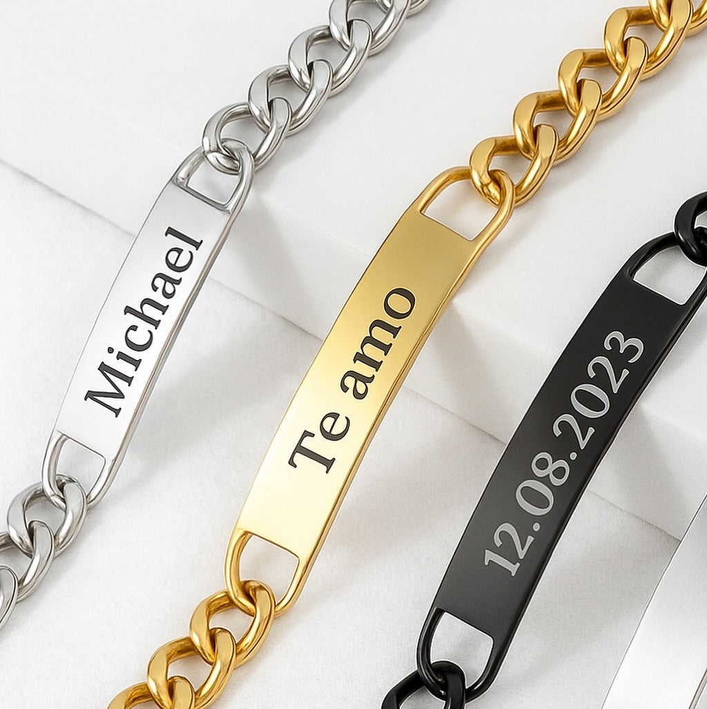 Eternal Bond Black — Personalized Couple Bracelet