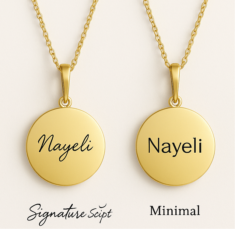 Engraved Love Medallion white Necklace