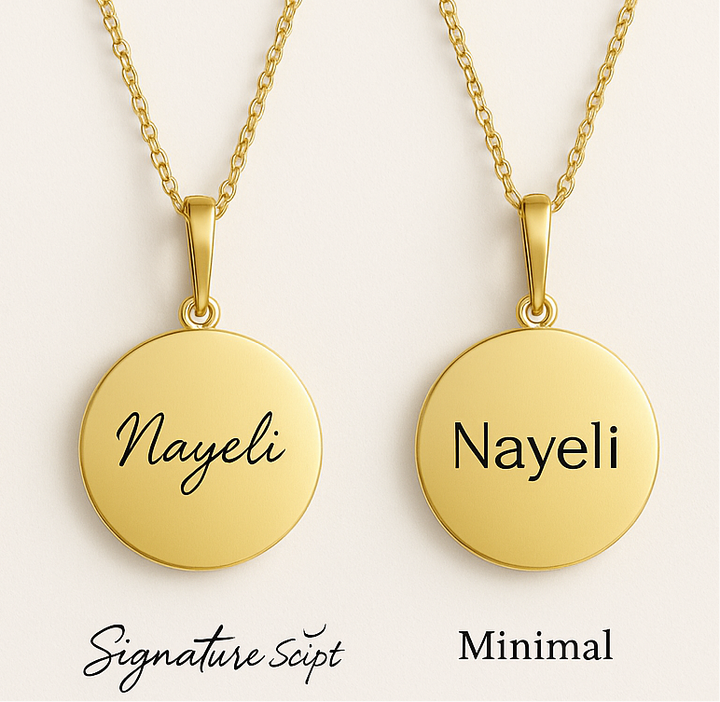 Engraved Love Medallion white Necklace
