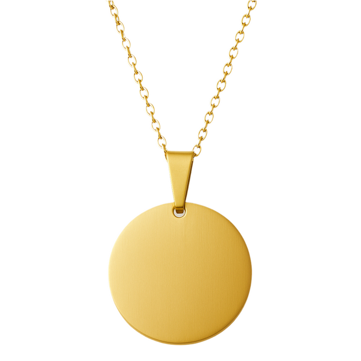 Engraved Love Medallion white Necklace