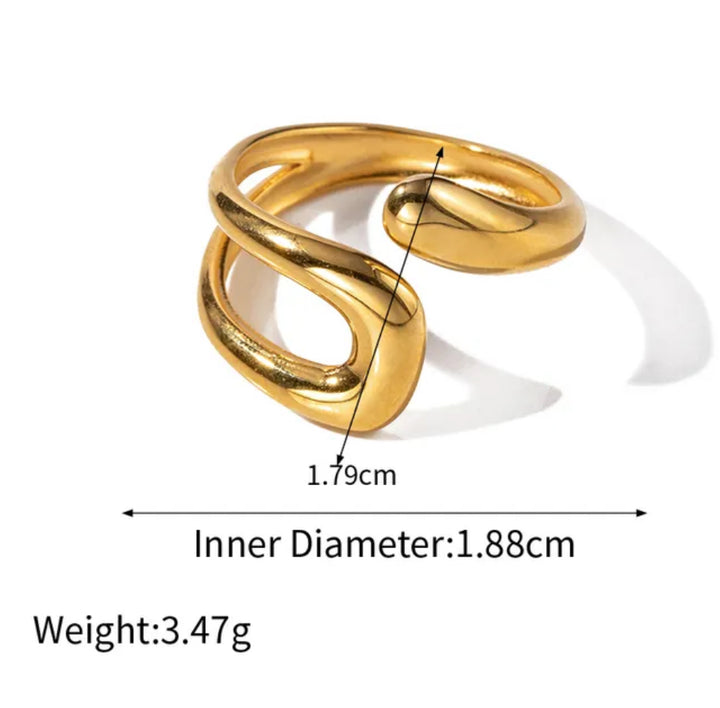 Bague Irregulière Dorée Ring