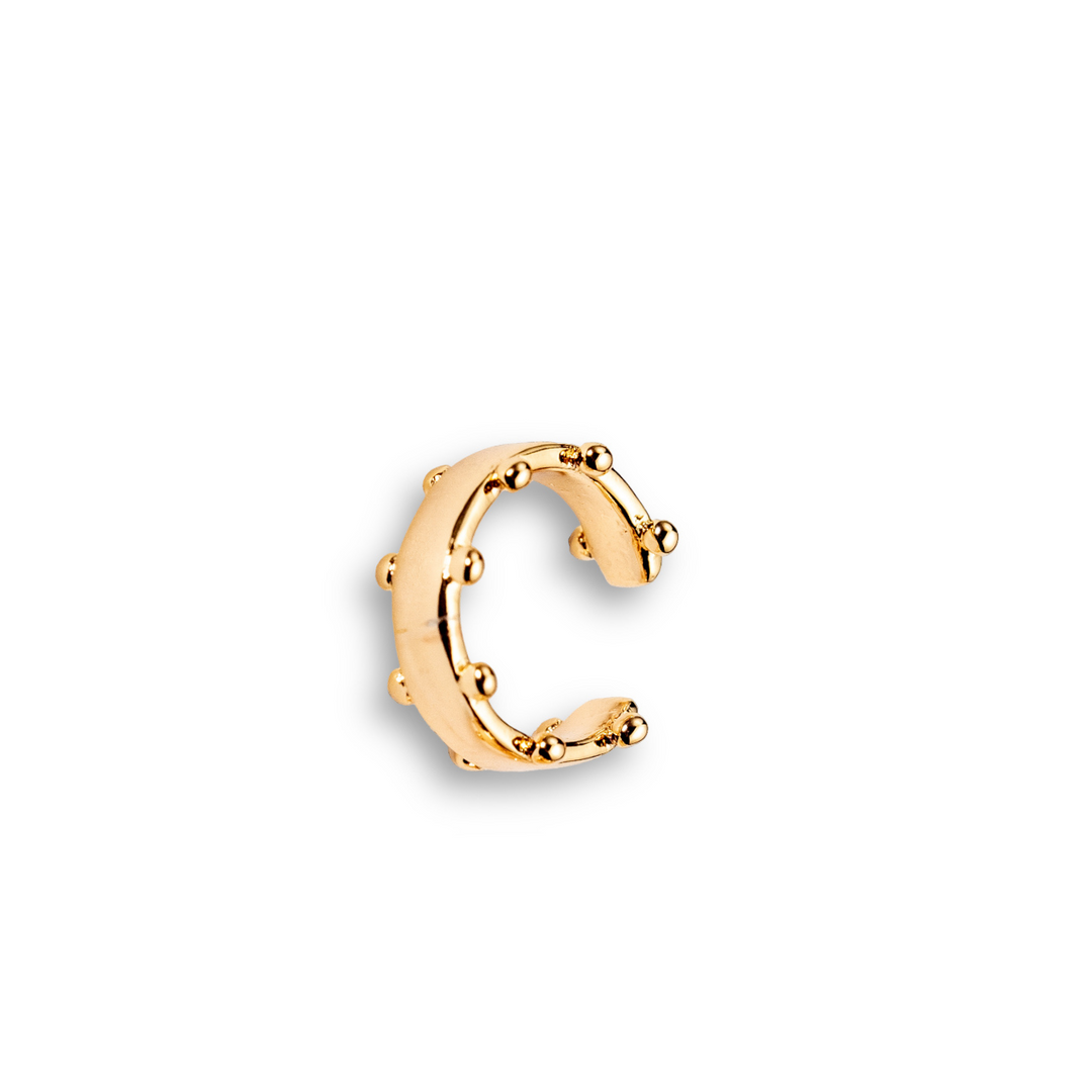 Gold Charon Ear Cuff - Snap-On Earrings with Beautiful Mini Beads (No Piercing Required)