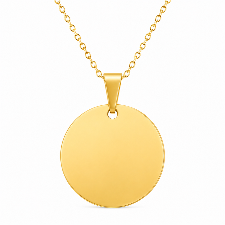 Engraved Love Medallion Necklace