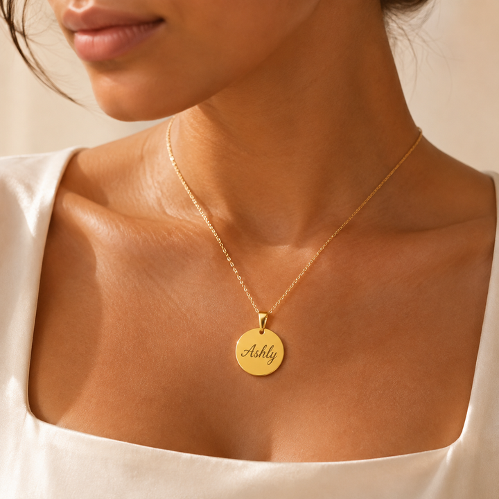 Engraved Love Medallion Necklace