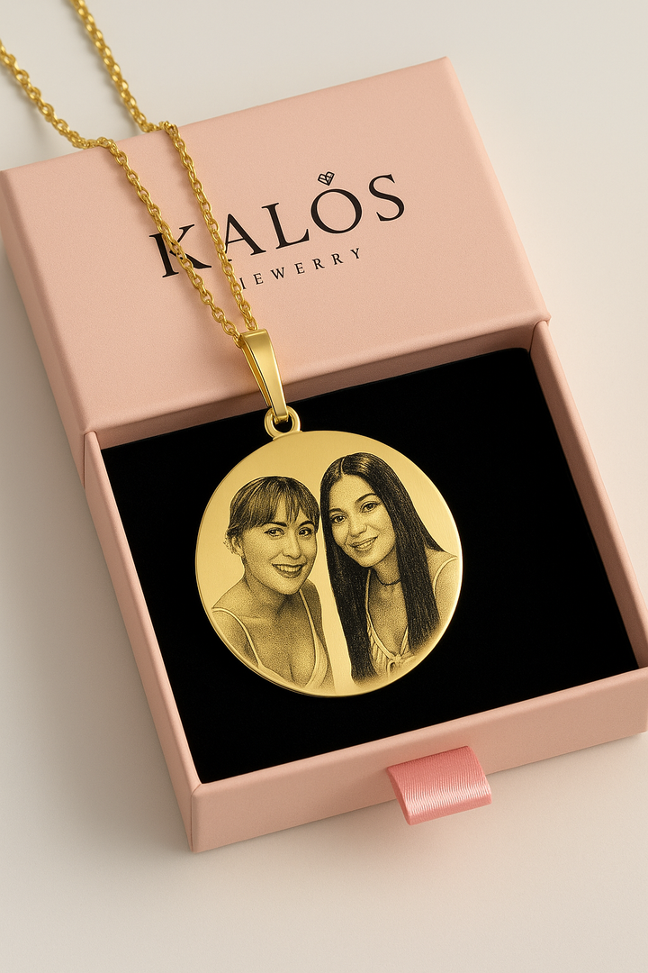 Engraved Love Medallion white Necklace