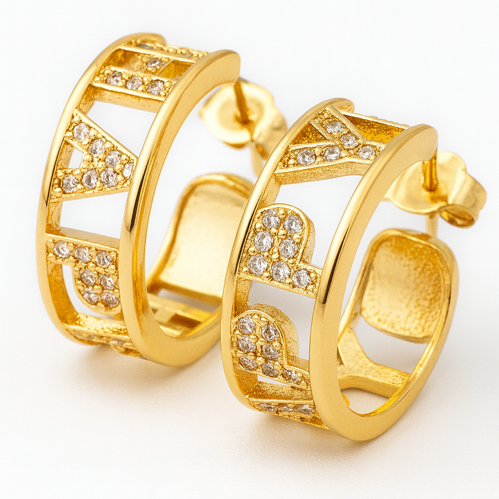 Happy Gold Pavé Hoops