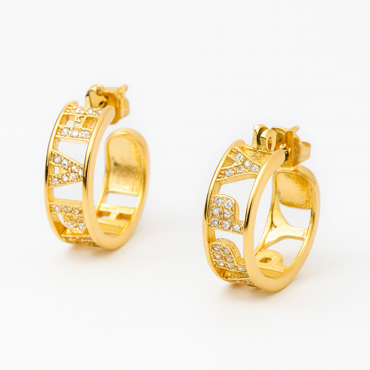 Happy Gold Pavé Hoops