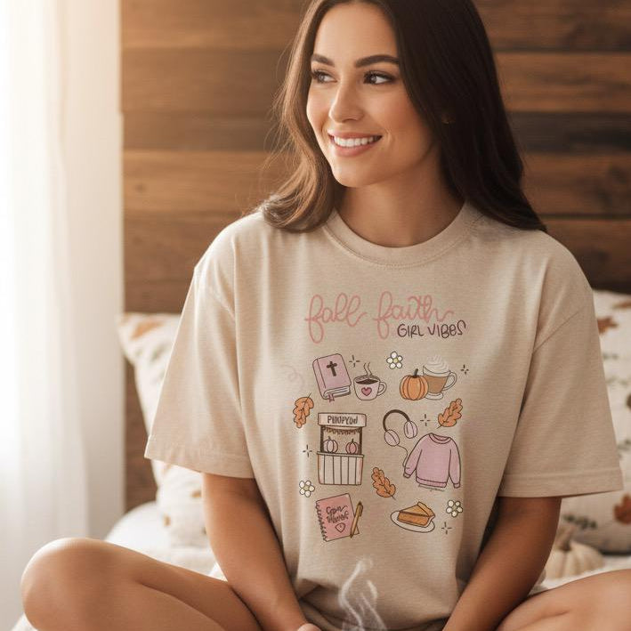 T Shirt Fall Faith Girl Vibes