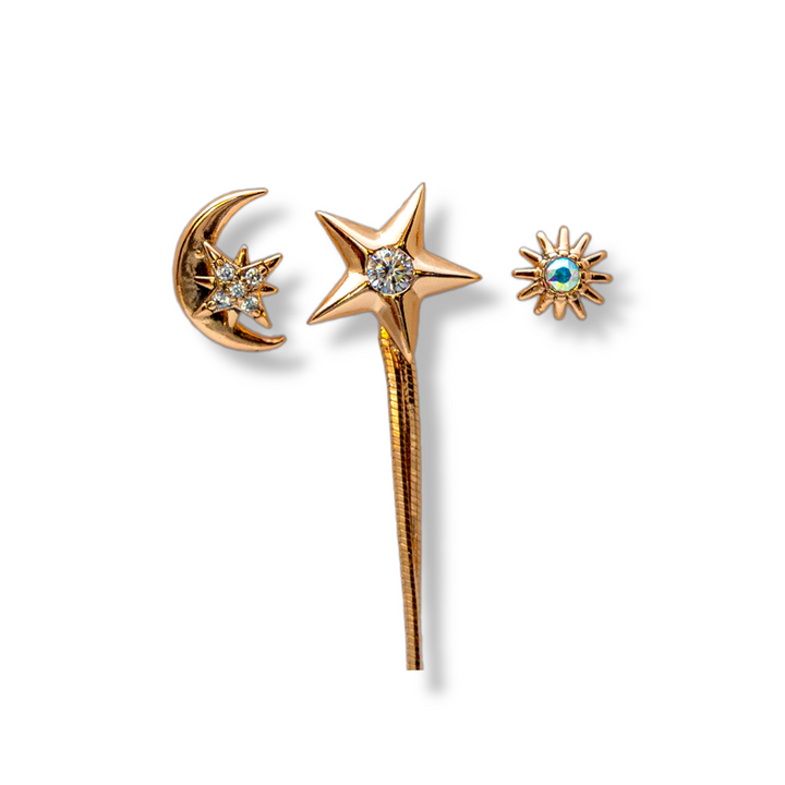 Earrings Topitos Sun Moon and Star