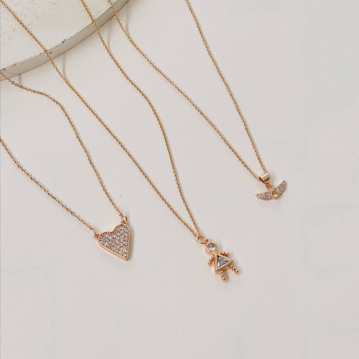 Coco Necklace + Little Studs Gold Necklace