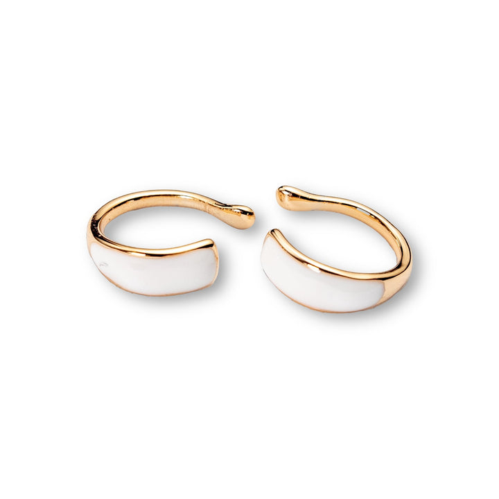 Nacre Ear Cuff - Snap-On Golden Earrings with Nacre Coating (No Piercing Required)