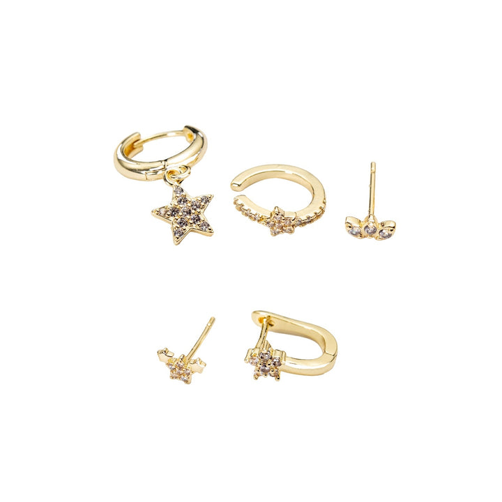 Andromeda Set - Hoop Earrings, Studs, and Ear Cuff